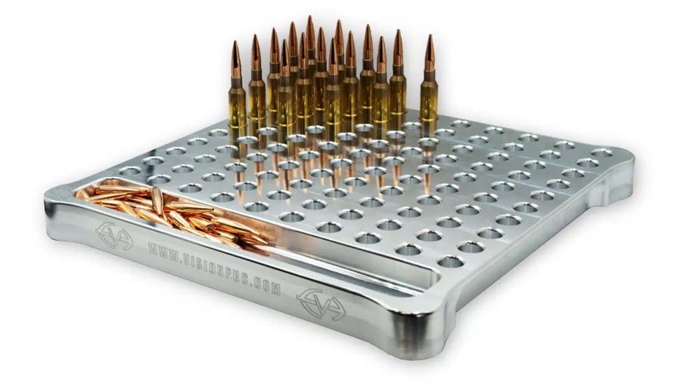 Vision Products Aluminum Reloading Block, 308 Bolt Face, 100x, Raw Aluminum, VISION-446-308-100