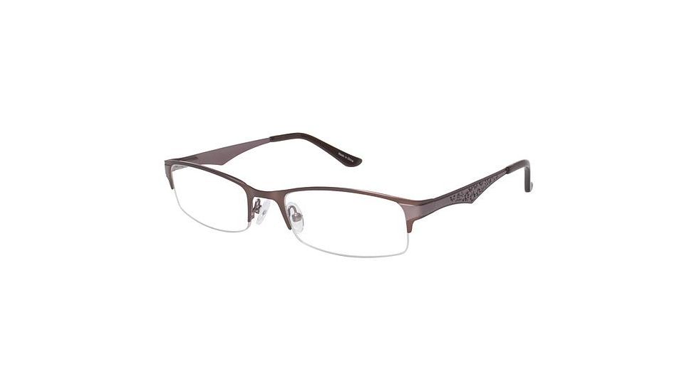 Visions 199 Single Vision Prescription Eyeglasses - Frame Matte Brown / Light Pink VIVISION19901