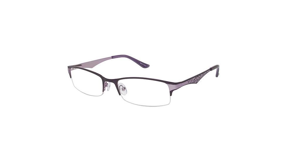Visions 199 Single Vision Prescription Eyeglasses - Frame Matte Eggplant / Light Purple VIVISION19902