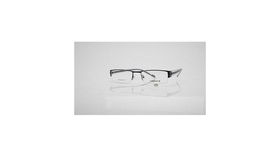 Visions 180 Single Vision Prescription Eyeglasses - Frame Blue/Grey, Size 53/19mm VIVISION18003