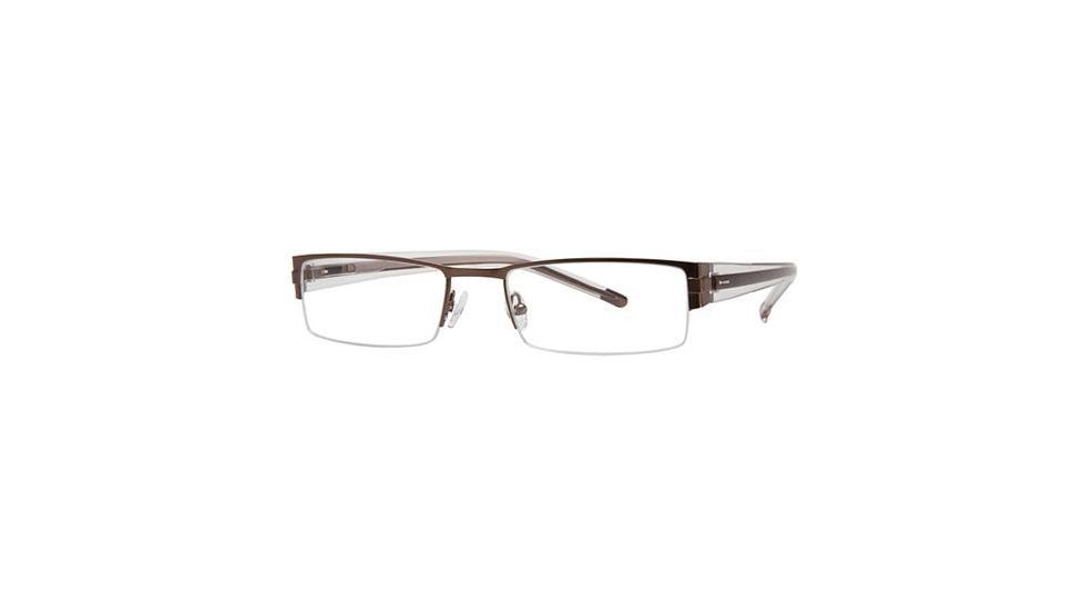 Visions 180 Single Vision Prescription Eyeglasses - Frame Brown/Brown, Size 53/19mm VIVISION18002