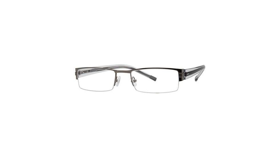 Visions 180 Single Vision Prescription Eyeglasses - Frame Gunmetal/Black, Size 53/19mm VIVISION18001