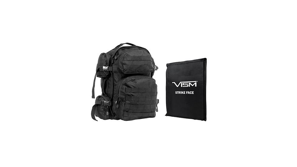 Vism 2911 Series Tactical Backpack with Ballistic Soft Panel-Rectangle Cut 10in X12in, Black BSCBB2911-A