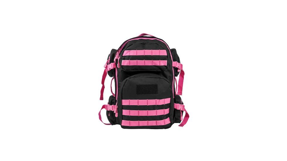 Vism 2911 Series Tactical Backpack with Ballistic Soft Panel-Rectangle Cut 10in X12in, Black w/Pink Trim BSCBPK2911-A