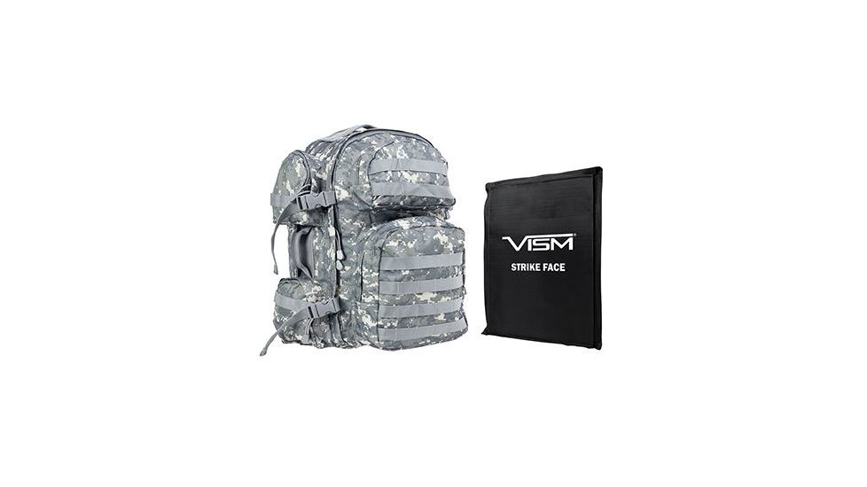 Vism 2911 Series Tactical Backpack with Ballistic Soft Panel-Rectangle Cut 10in X12in, Camo BSCBD2911-A