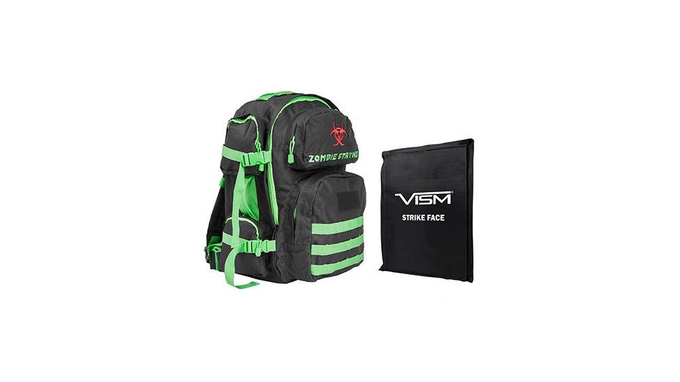 Vism 2911 Series Tactical Backpack with Ballistic Soft Panel-Rectangle Cut 10in X12in, Zombie Green BSCBZ2911-A