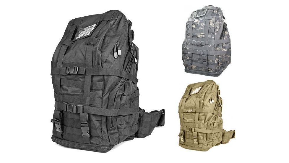VISM 3 Day Tactical Backpacks, Black, Digital Camo, Tan