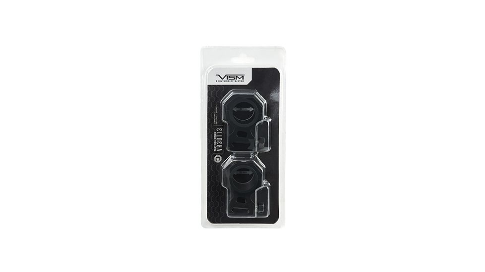 VISM 30mm Tactical Rings/1.3In Height, Black VR30T13