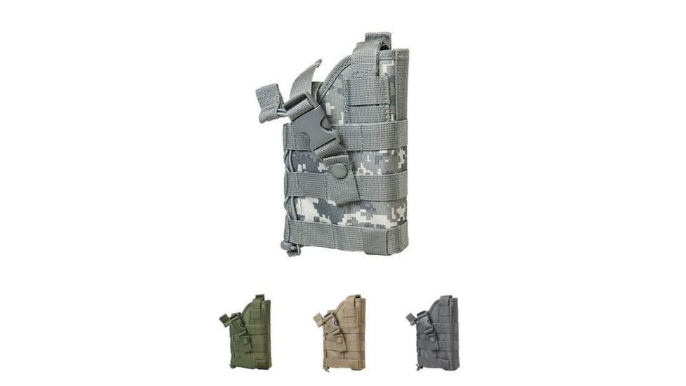 Vism Ambidextrous Modular Molle Holster, Digital Camo, Green, Tan, Urban Gray