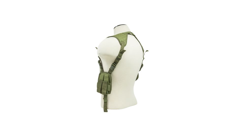 VISM Ambidextrous Shoulder Holster w/ Magazine Holder, Green CV2909G