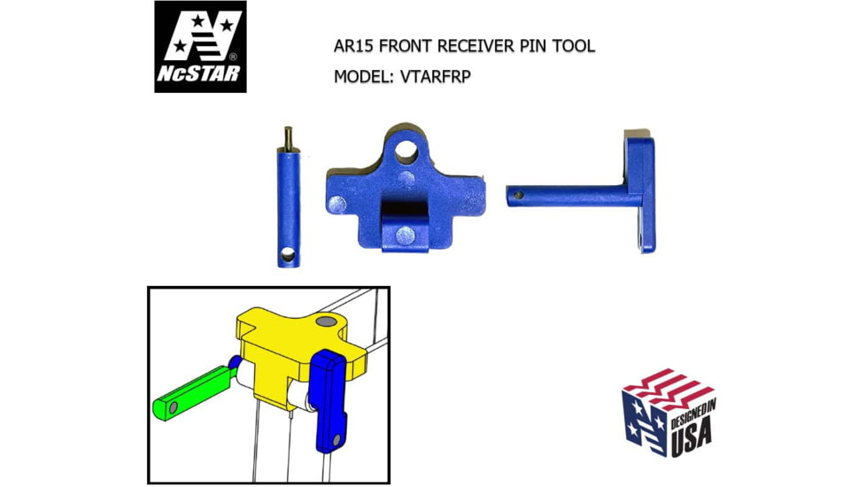 VISM AR15 Front Receiver Pin Tools, Blue, VTARFRP