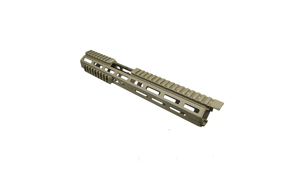 VISM AR15 M-Lok Handguard/ Two Piece/ Drop In Fit/ Carbine Extended Handguard Length/ 13.5 L, Tan VMARMLCET