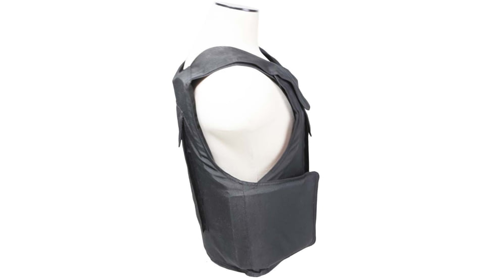 VISM Black Outer Carrier Vest w/Four Level IIIA Ballistic panels, Small, Black, BSO3AVBS