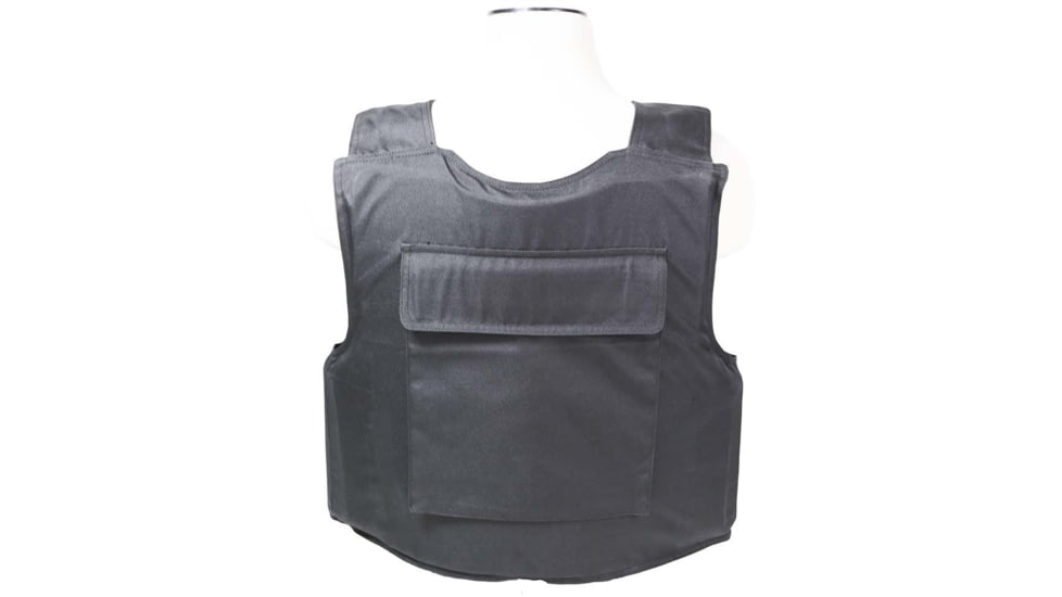 VISM Black Outer Carrier Vest w/Four Level IIIA Ballistic panels, Small, Black, BSO3AVBS