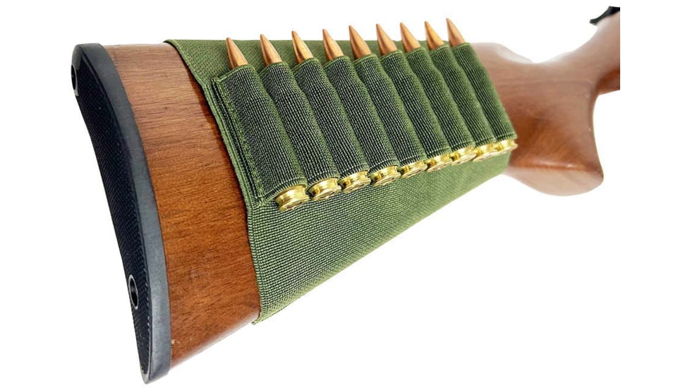 VISM ButtStock Rifle Cartridge Holder, Green, CVSRC2993G