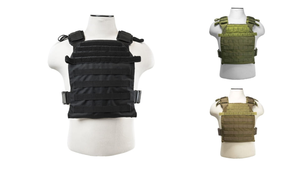 Vism By Ncstar Fast Plate Carrier for 10x12in Plates, Black, Green, Tan