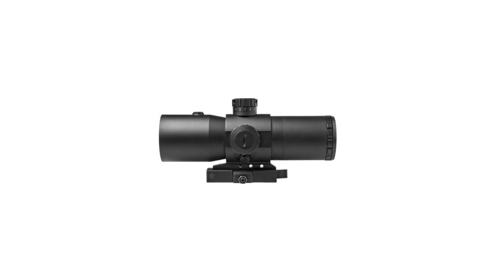 VISM CBT Series 3.5X40 Prismatic Scope/Built In Red Laser/Blue Ill./Mil Dot/Green Lens, BLACK VCBTREM3540G