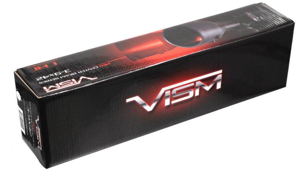 Vism 3-9X42 Rifle Scope With Integrated Red Laser/Black with Mil-Dot Reticle VSFLRBM3942G