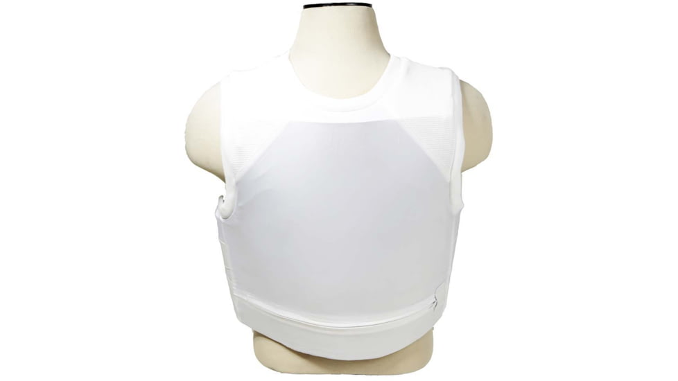 VISM Concealed Carrier Vest wi/Two Level IIIA Ballistic panels, Small, White, BSI3AVWS