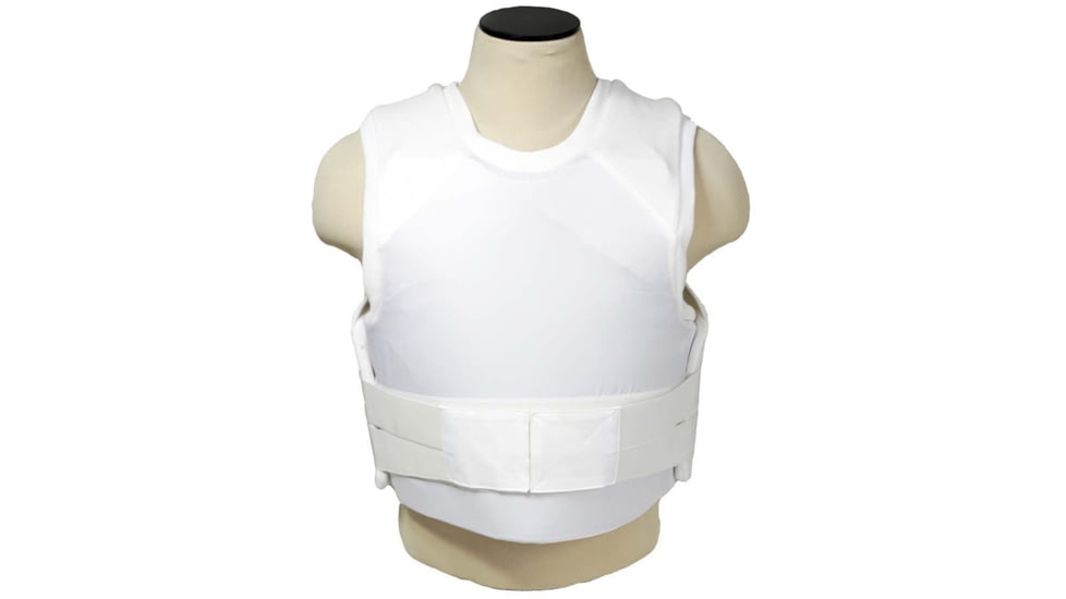 VISM Concealed Carrier Vest wi/Two Level IIIA Ballistic panels, Small, White, BSI3AVWS