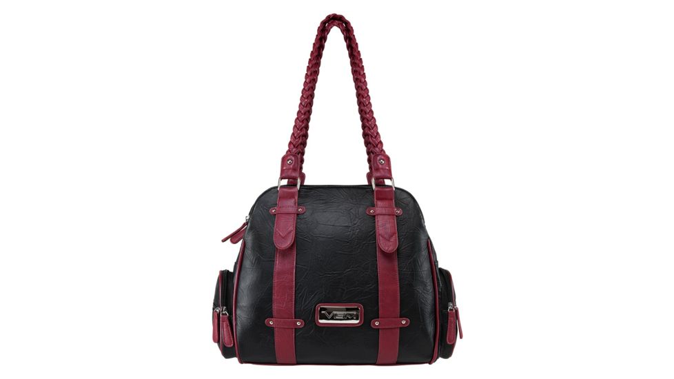 Vism Concealed Carry Braided Shoulder Bag, Burgundy, BWB002