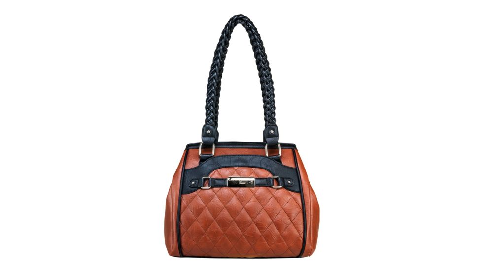Vism Concealed Carry Braided Tote Bag, Brown w/Black, BWF003