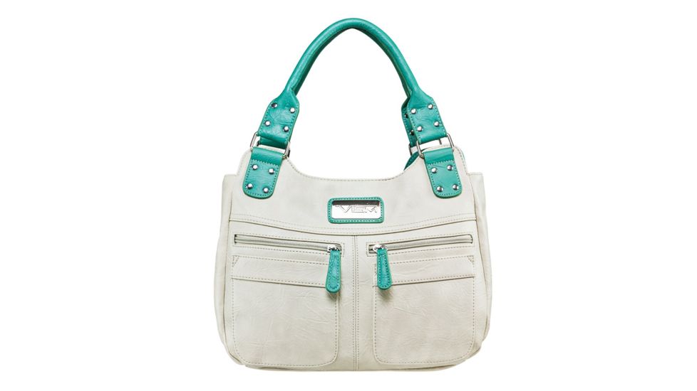 Vism Concealed Carry Hobo Bag- OFF WHITE W/ SEAFOAM, Off White w/Seafoam, BWC002