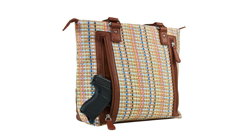 Vism Concealed Carry Printed Tote Bag, Brown, BWK003