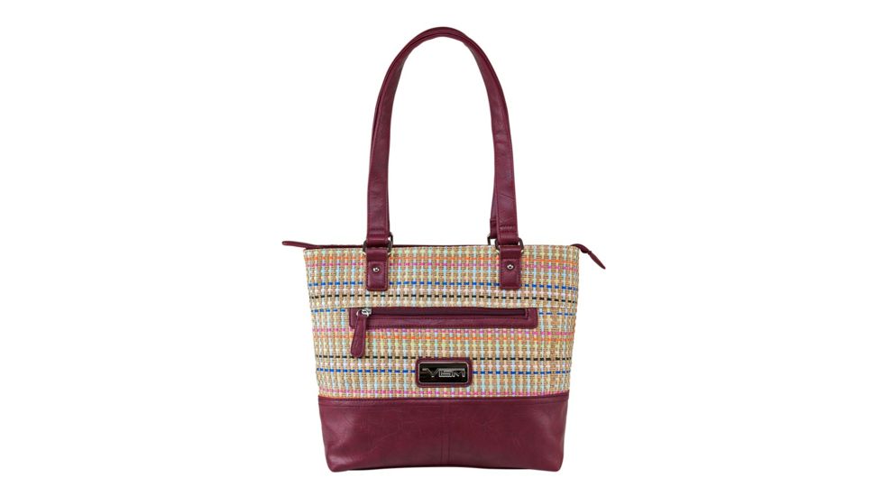 Vism Concealed Carry Printed Tote Bag, Burgundy, BWK002