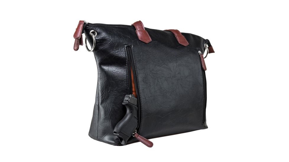 Vism Concealed Carry Satchel Bag, Black w/Brown, BWE002