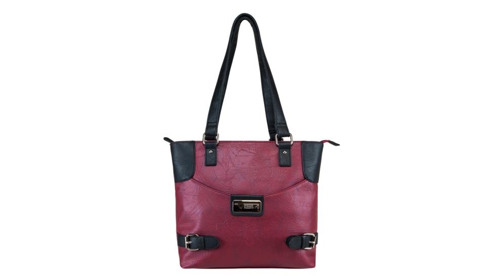 Vism Concealed Carry Satchel Bag, Black w/Burgundy, Small, BWI002