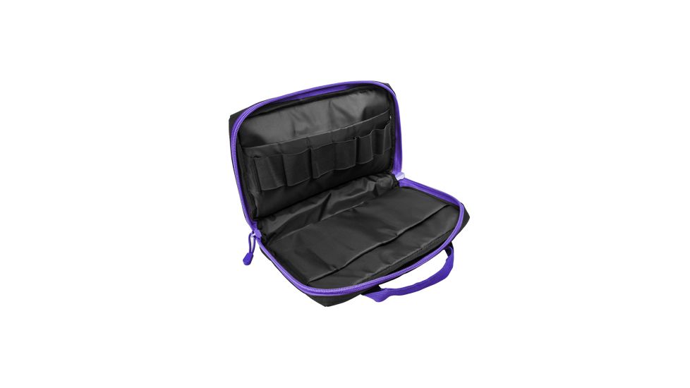 VISM Discreet Handgun / Pistol Case, Black w/ Purple Trim CPBPR2903