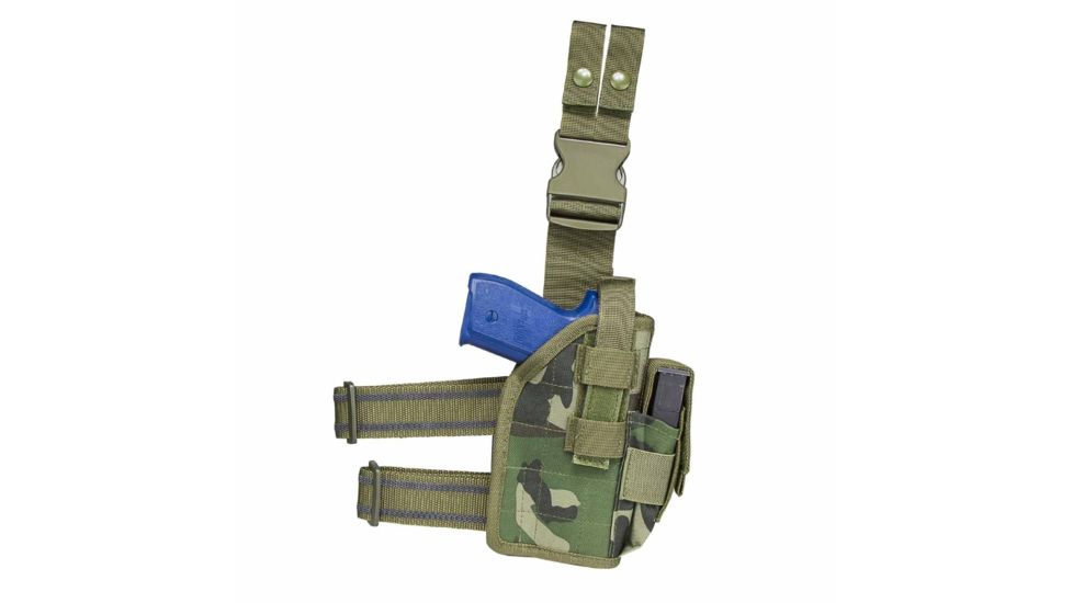 Vism Drop Leg Universal Holster , Woodland Camo, CVDLHOL2954WC