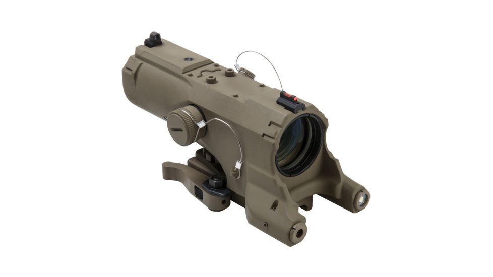 Vism ECO 4X34 Prismatic Rifle Scope w/ Green Laser, Red/White LED Navigation Light, Tan VECO434QRTM2