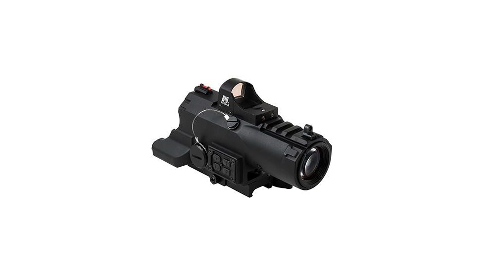 VISM ECO Prismatic Scope 4X Scope/Laser &amp; NAV LED/Green Micro Dot, Black VECO434QRBG