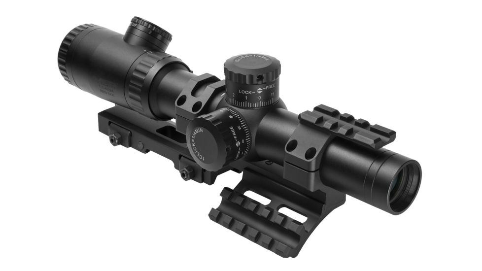 Vism Evolution 1.1-4X24 Scope/ Dot Plex/ And Vism Vmsprb Mount Combo, BLACK VEVOFD11424G/SPR