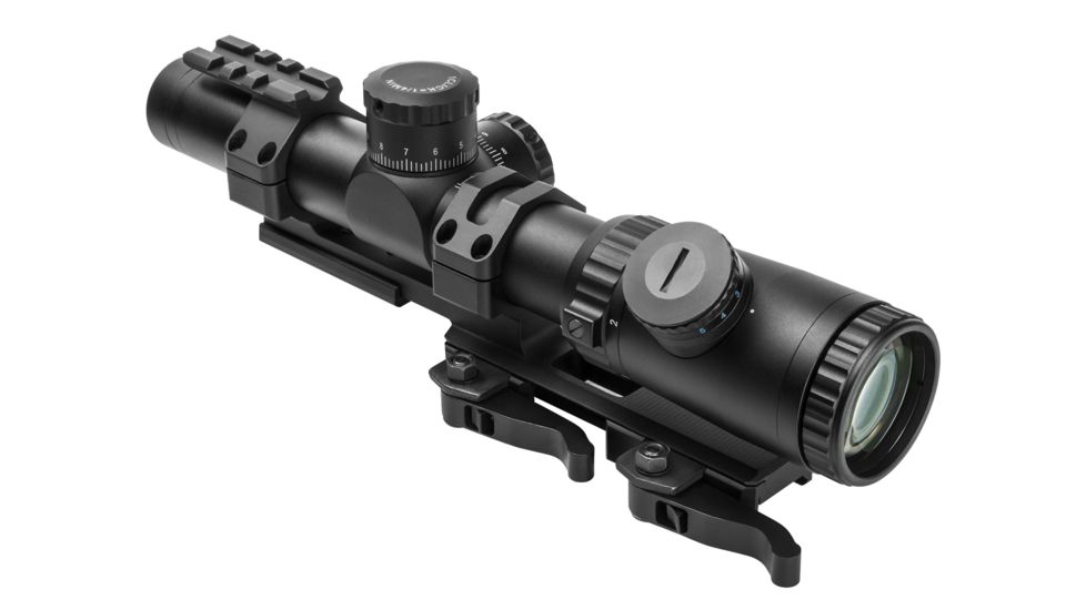Vism Evolution 1.1-4X24 Scope/ Dot Plex/ And Vism Vmsprb Mount Combo, BLACK VEVOFD11424G/SPR