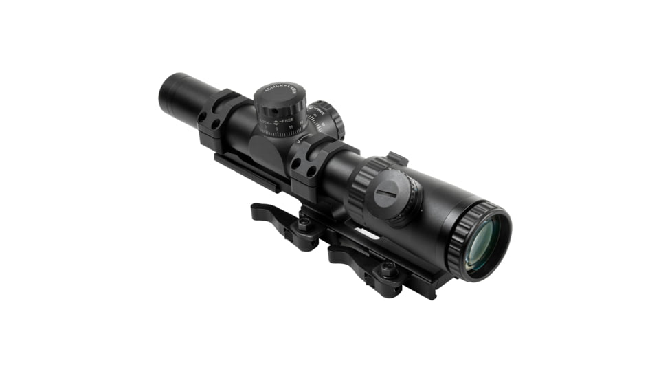 Vism Evolution 1.1-4X24 Scope/ Mil-Dot/ And Vism Vmsprb Mount Combo, BLACK VEVOFM11424G/SPR