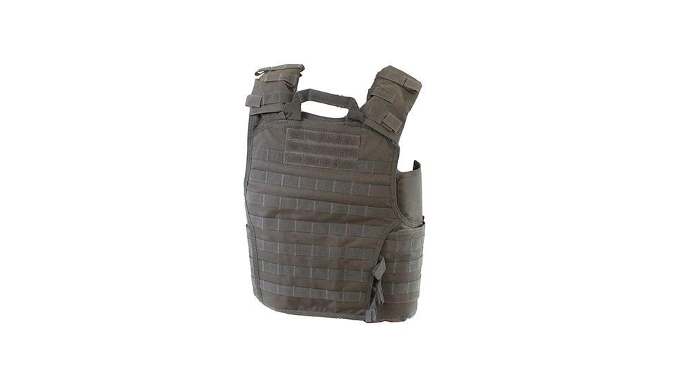 Vism Expert Plate Carrier Vest w/Two Rectangle Cut Soft Ballistic Panels, Urban Gray, BSCVPCVX2963U-A