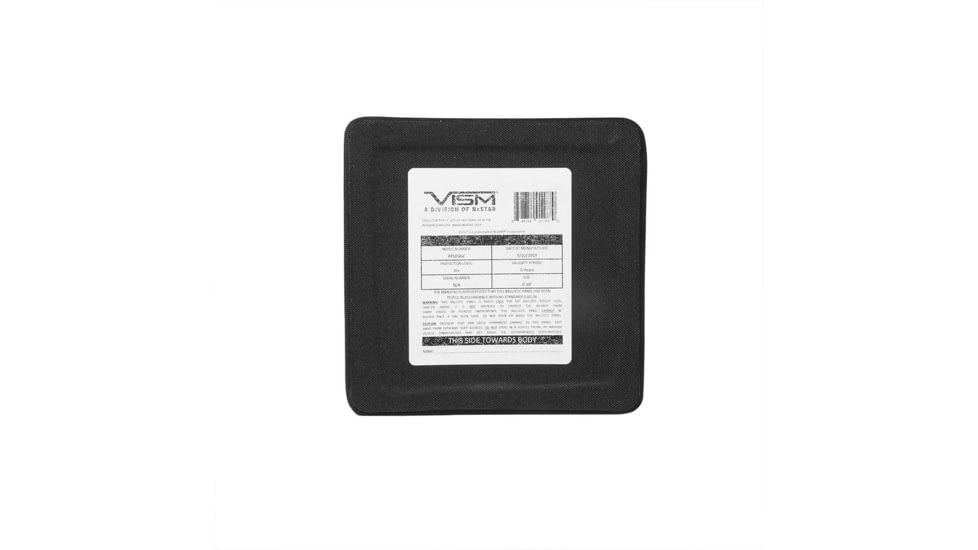 VISM Hard Side Plate, PE, 6x6, Curved, Black, BPSD66C