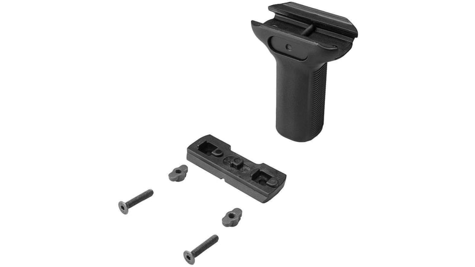 VISM KPM Short Vertical Grip/ Keymod &amp; M-lok &amp; Picatinny Mount, Black, VAARSVGKPM