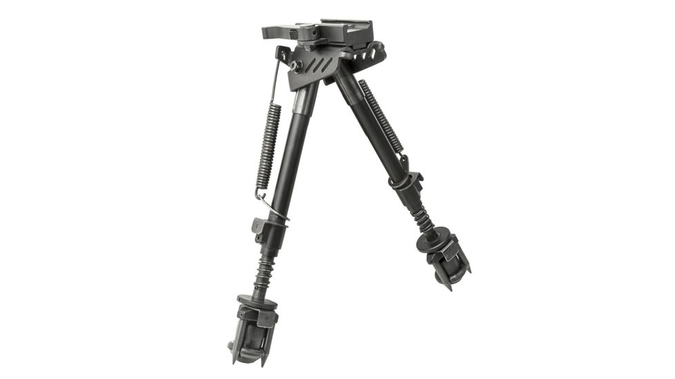 Vism KPM Spring Loaded Aluminum Bipod,Black w/Keymod/Mlok/Picatinny Mounting System, VBKPM