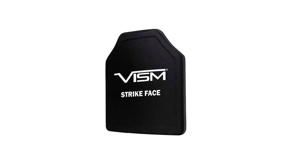 VISM LVL III+ SRT Ceramic/PE Ballistic Plate, 10X12, Curved Shooters Cut, Black, BP3PC1012