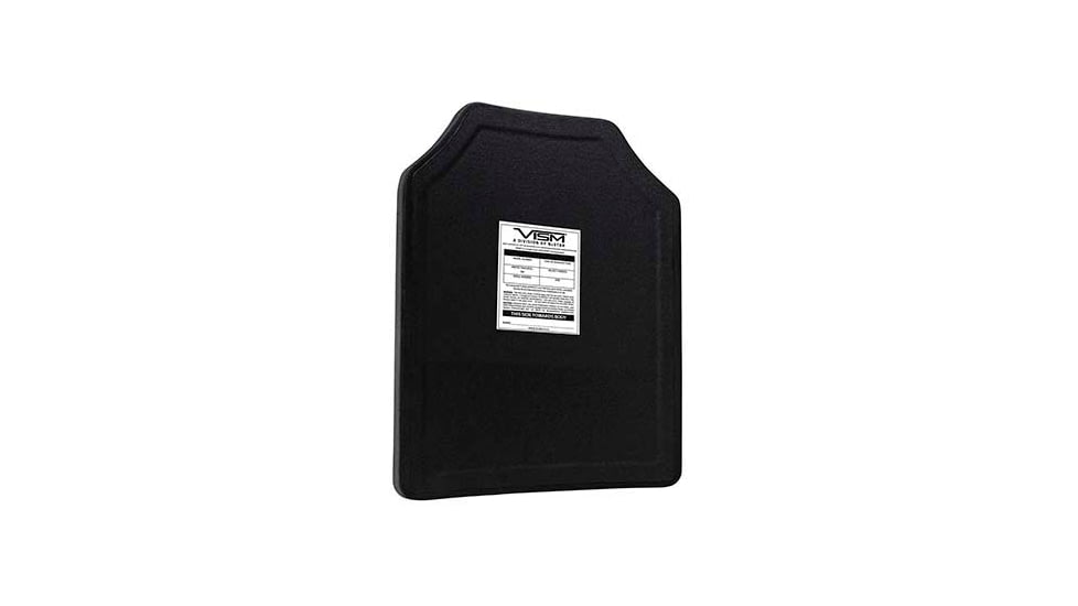VISM LVL III+ SRT Ceramic/PE Ballistic Plate, 11X14, Curved Shooters Cut, Black, BP3PC1114