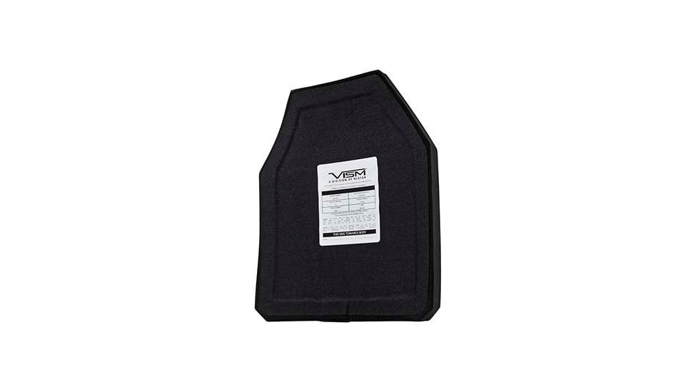 VISM LVL IV Ceramic/PE Ballistic Plate, 11X14, Multi-Curve Shooters Cut, Black, B4C1114