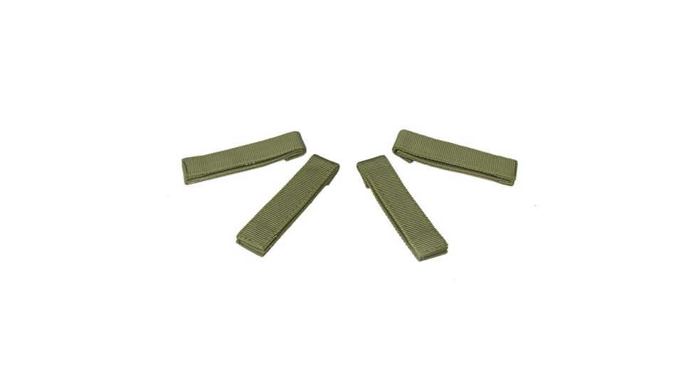 VISM Molle Small 4in Thumb Snap Straps, 4 Pack, Green CVMSS3012G
