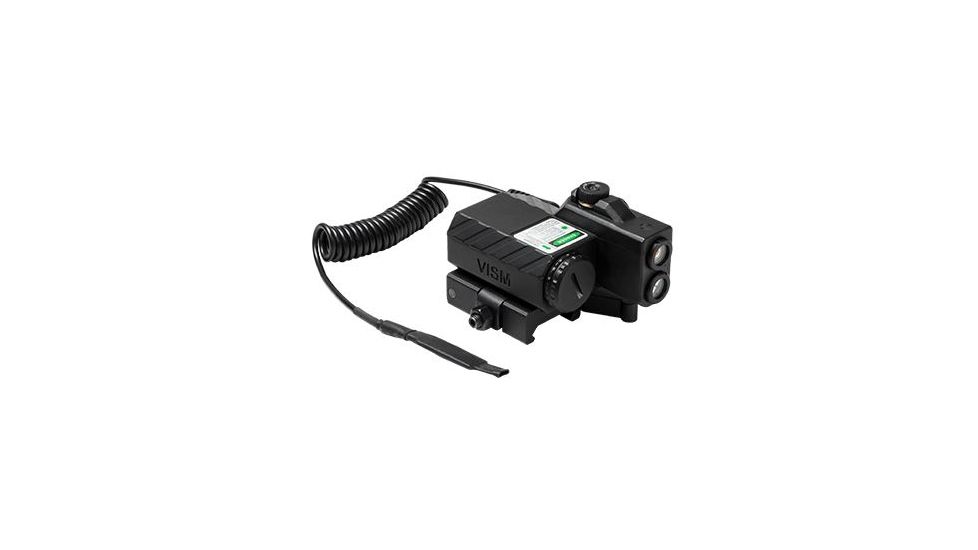 Vism Off-Set Laser Designator Box With Green Laser And 2 Color Led Nav Lights With Quick Release Mount, Black VLGSNVQRB