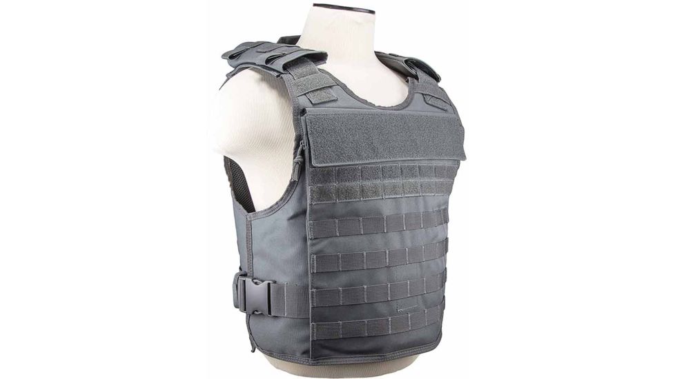 VISM Plate Carrier Vest w/External Hard Plate Pockets, Urban Gray, Medium - 2XL, CVPCVEP2984U