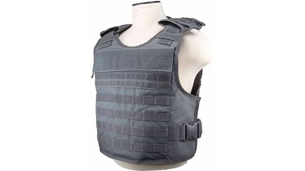 VISM Plate Carrier Vest w/External Hard Plate Pockets, Urban Gray, Medium - 2XL, CVPCVEP2984U