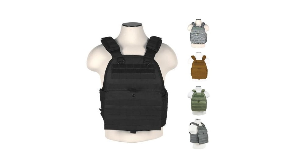VISM Plate Carrier Vests, Black, Digital Camo, Digital Tan, Green, Urban Gray